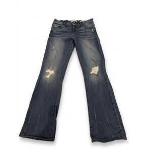 Guess Los Angeles Tailored Mini Boot Distressed Jeans Womens Size 29